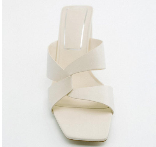 Bright White 8cm Block Heels – Modern Every Outfit
