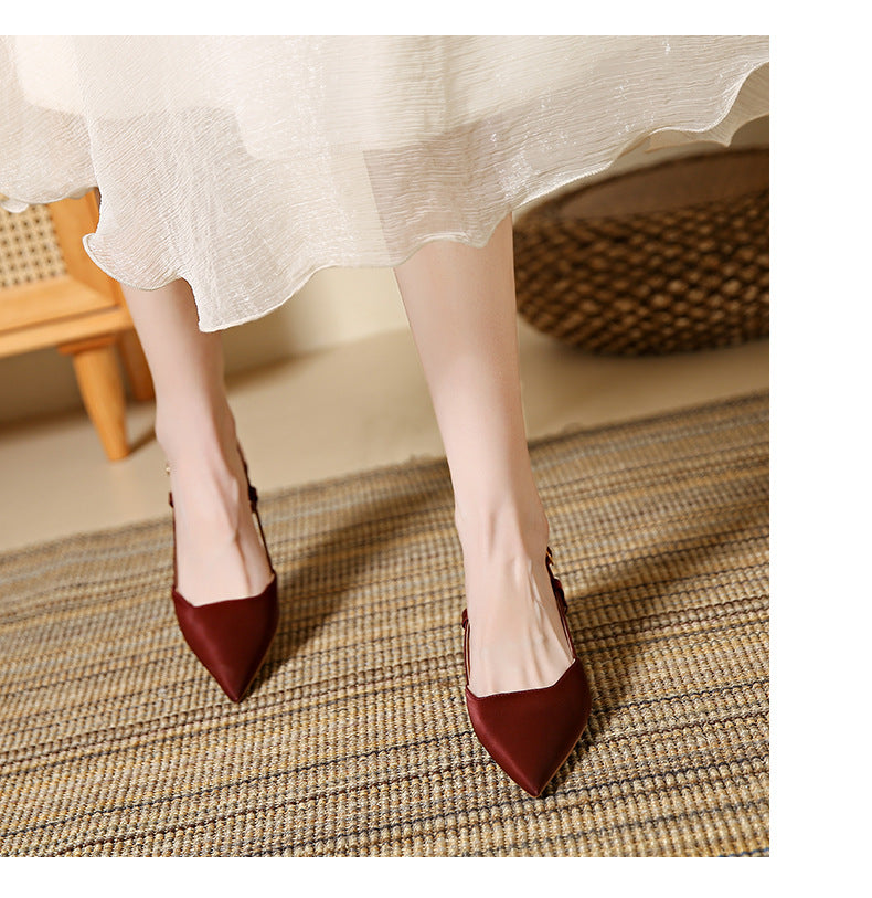 Elegant Burgundy Pointed Toe Kitten Heels – Perfect Fall Style! 🍂