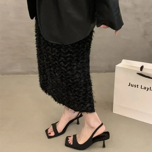 Chic Zara-Style Mid-Heel Sandals - Square Toe, Summer 2024 Collection