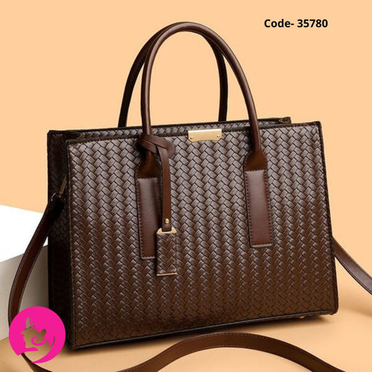 Vintage Embossed Leather Tote Bag