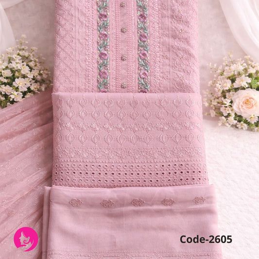 Exclusive Fashionable Stylish Three Piece Skin Print Silk Set for Women, Kamiz, Salwar, Orna