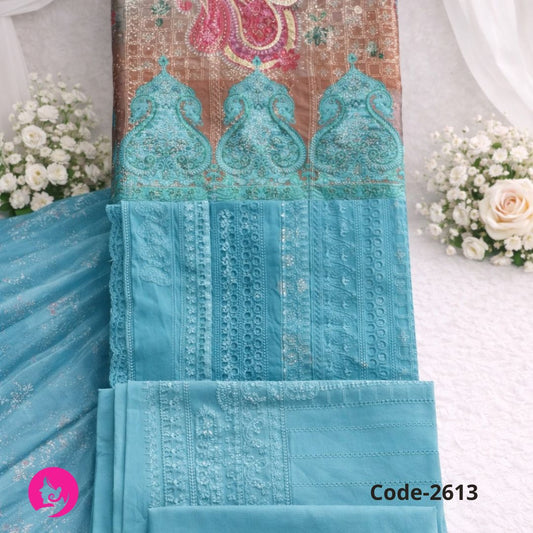 Indian Georgette Three-Piece Party Dress - Classic and Stylish Attire for Women