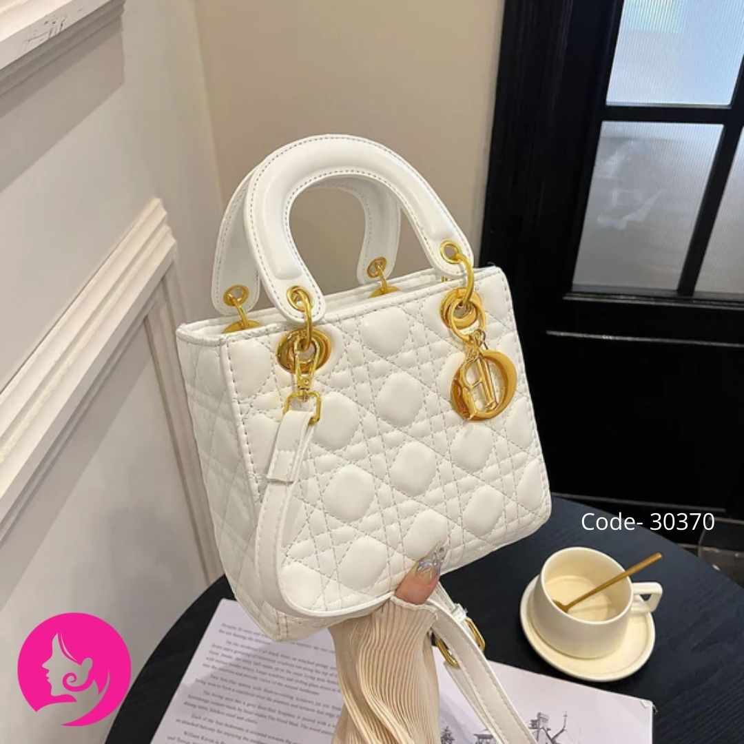 Diamond Detail Mini PU Shoulder Bag – White Street Trend Dai Fei Bao
