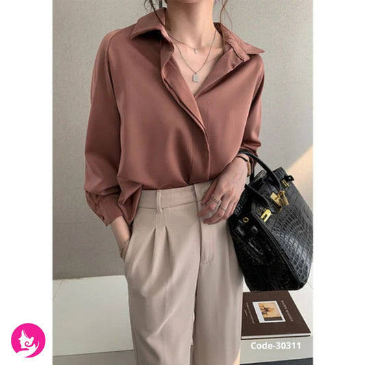 Women’s Loose White Long Sleeve Shirt