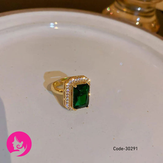 Stunning Adjustable Golden Emerald Ring by Baoyu Jewelry