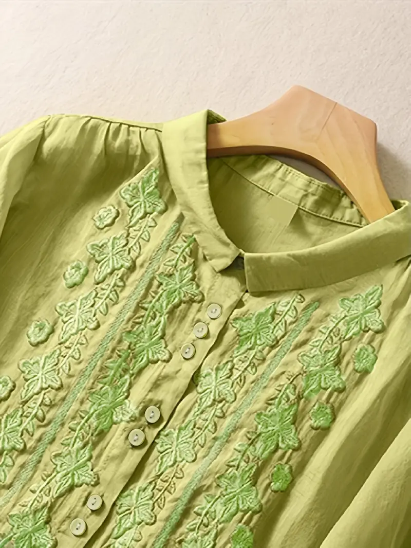 Women’s Embroidered Summer Blouse – Casual Versatile Fashion Shirt