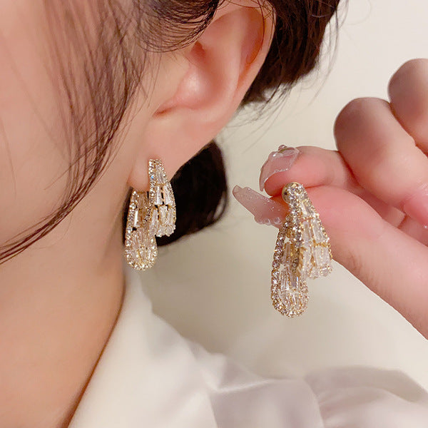 Korean Geometric Gold-Plated Vermiculite Earrings – Fresh Cute Women’s Jewelry Earrings