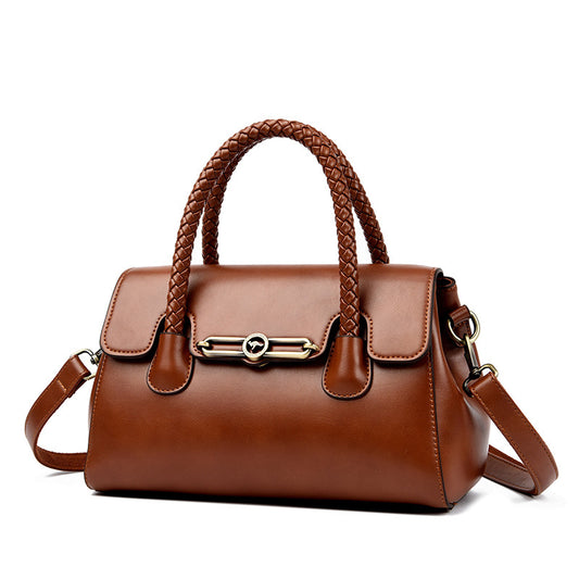 Women’s PU Frame Shoulder Bag with Zipper – Large Capacity Fashion Handbag