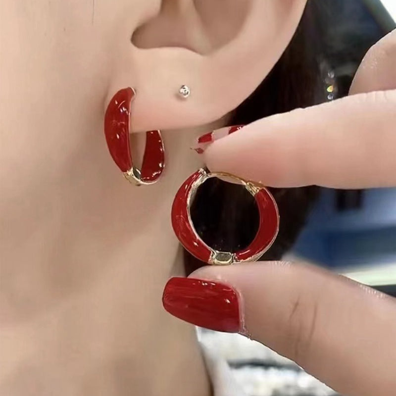 European Style U-Shaped Geometric Alloy Earrings for Women