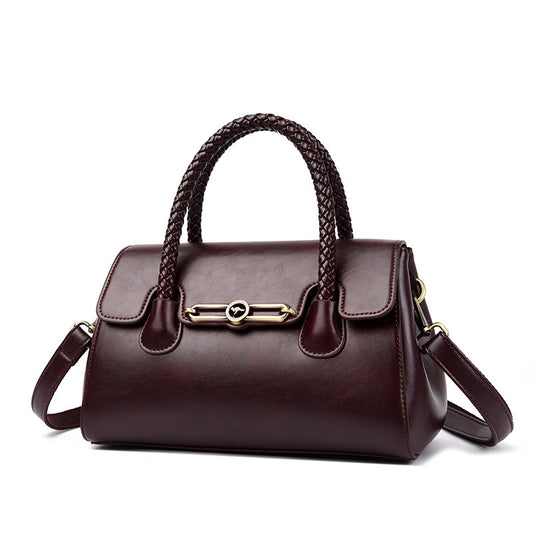 Women’s PU Frame Shoulder Bag with Zipper – Large Capacity Fashion Handbag