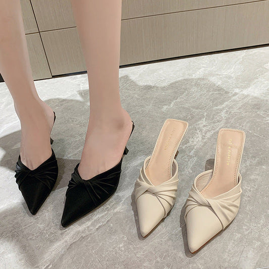 Manufacturer Custom Luxury Girls Summer Kitten Heel Slide Shoes Sandals