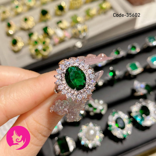 Green Crystal Snake Ring Set – Gold-Plated Vintage Aesthetic Rings for Women, Retro Jewelry Gift