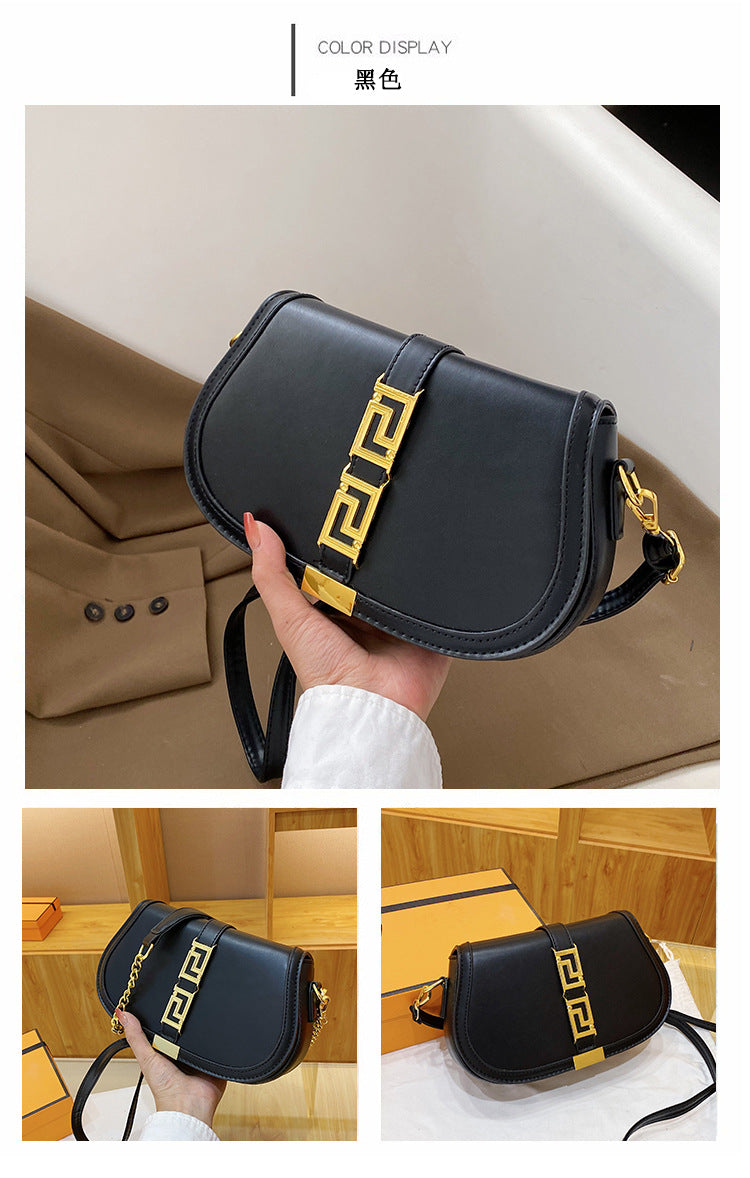 Stylish Double Chain Shoulder Bag – PU Leather, Mid-Size & Modern Design