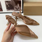 Women's French Elegant Color-Block Heeled Sandals Low-Cut Shoes