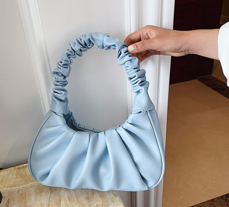 Pleated Cloud Dumpling Handbag – Magnetic Closure