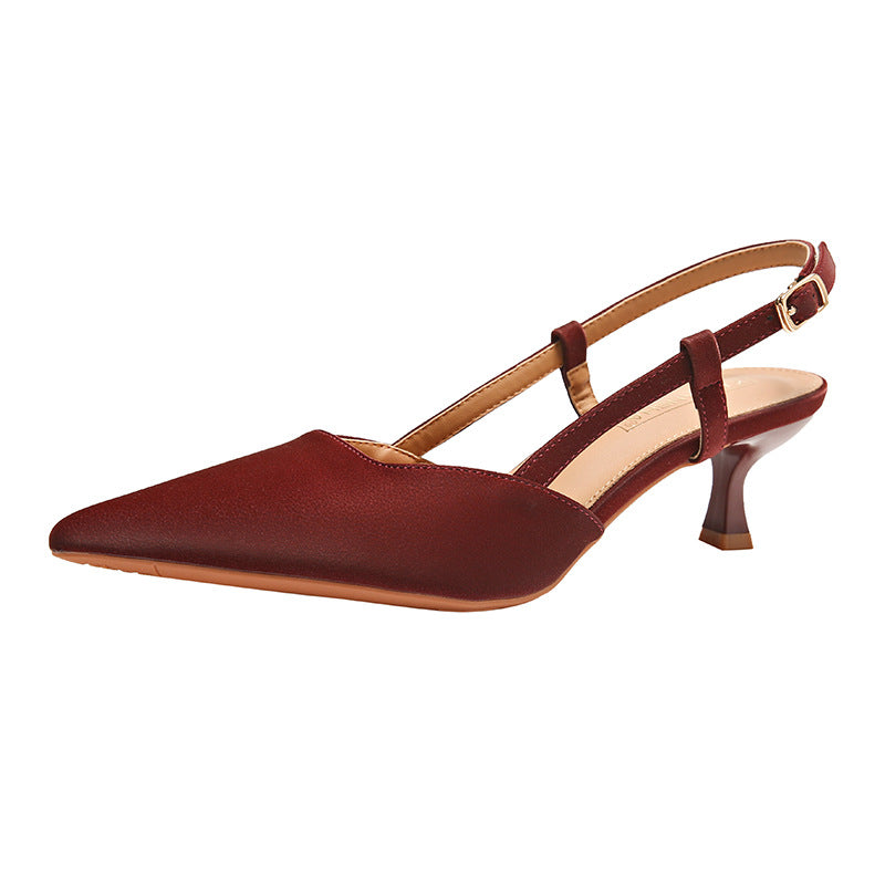 Elegant Burgundy Pointed Toe Kitten Heels – Perfect Fall Style! 🍂