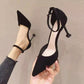 High Heeled Sandals for Women Peep Toe Thick Solid Color & Large Women's Heel