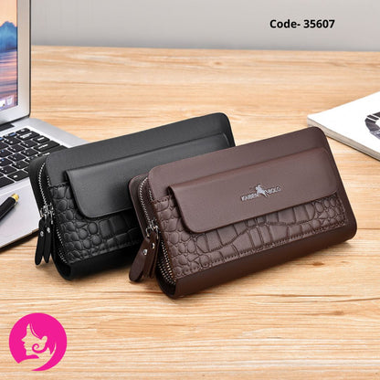Wallet Business Casual Double Zipper Clutch Bag Large Capacity Multi Card Slots Bag