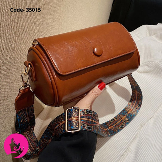 Trending Style High Quality PU Vintage Barrel Handbag for Women Multi-Color Crossbody Bag
