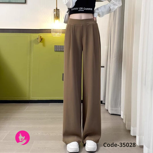 Women’s High-Waist Straight Leg Pants – Korean Leisure Fit