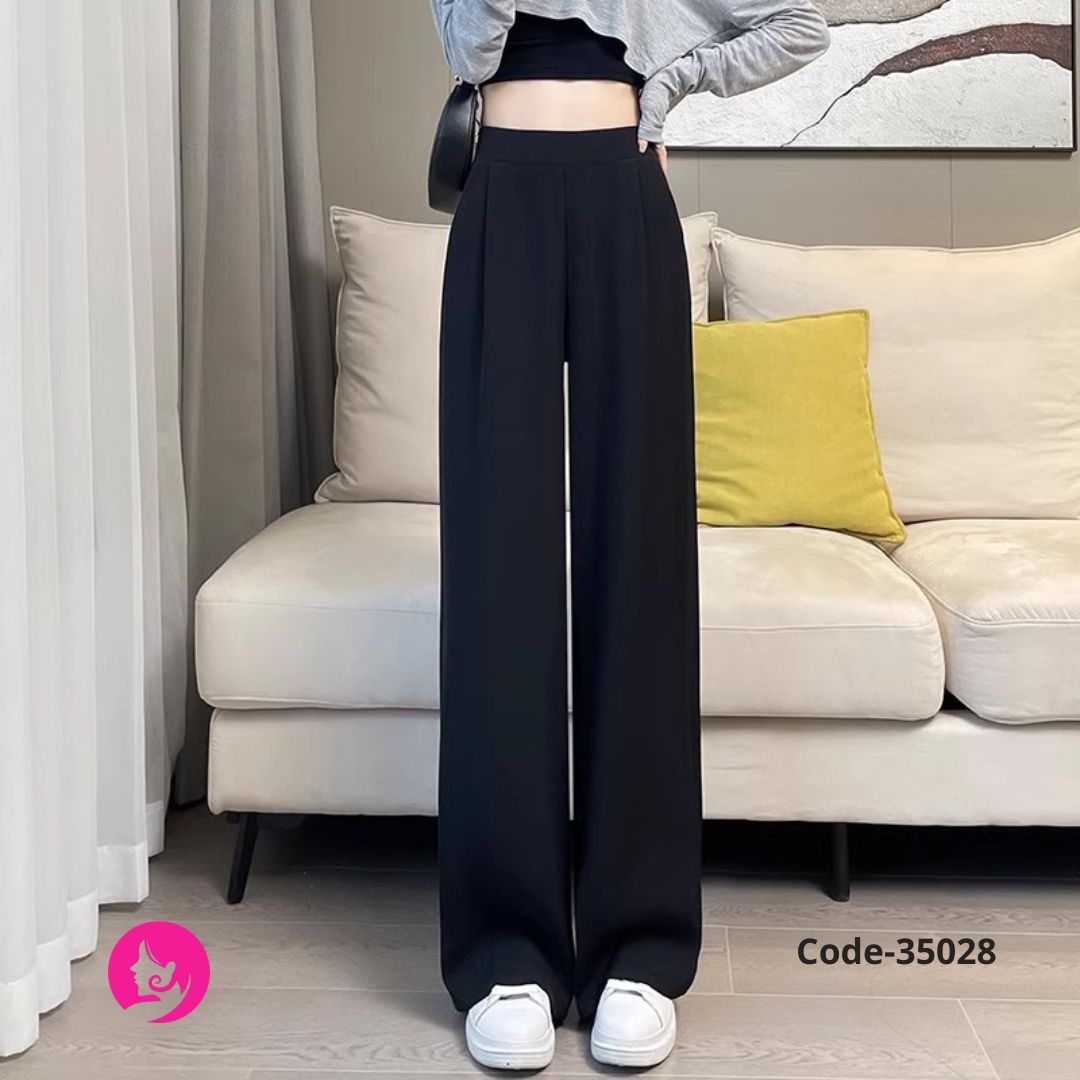 Women’s High-Waist Straight Leg Pants – Korean Leisure Fit