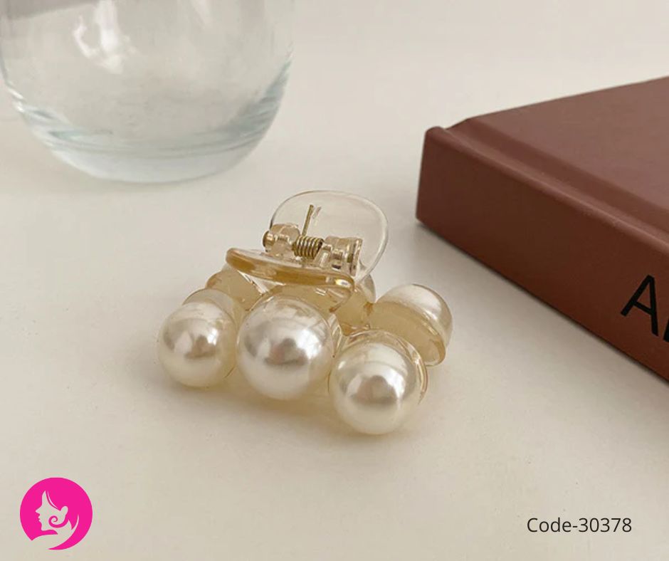 Mu Shanghua Elegant Pearl Hair Claw – Big / Small / Three Pearl Crab Pin Clip