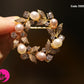 Luxury Freshwater Pearl Daisy Wreath Brooch Elegant Floral Copper Pin for Women