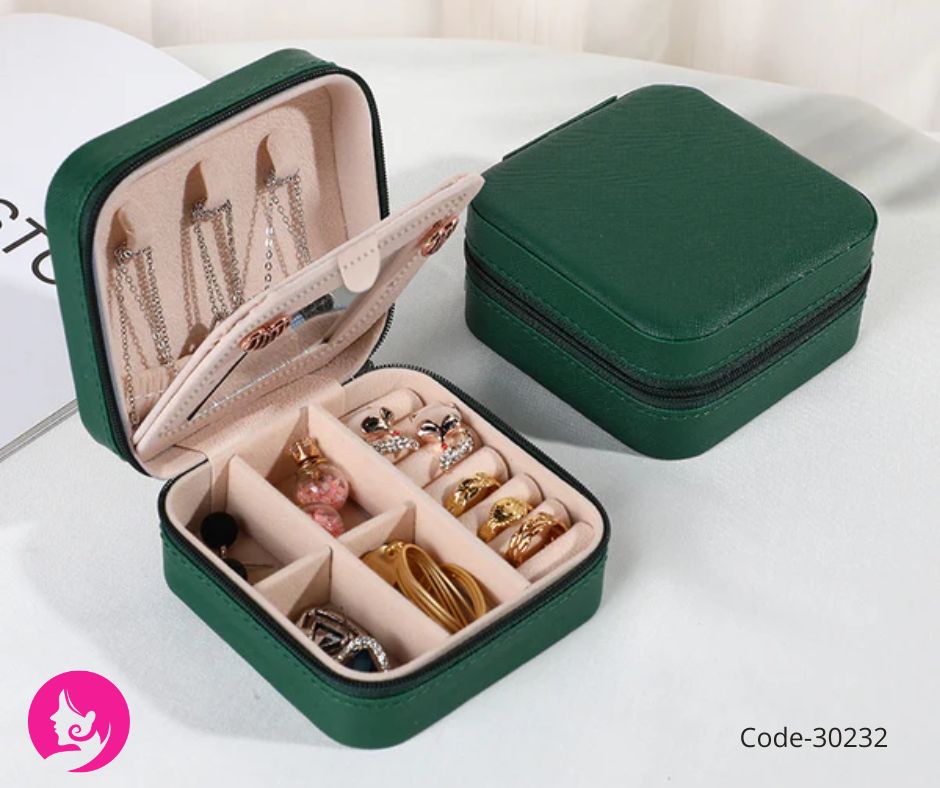 Chic PU Leather Jewelry Storage Box with Mirror – Stylish & Functional!