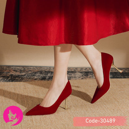 Red High Heels for Women – 8cm Elegant Party & Office Wear Shoes