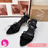 Luxury Summer New Pointy  Line Elegant Silk Lady Dress Heeled Sandals