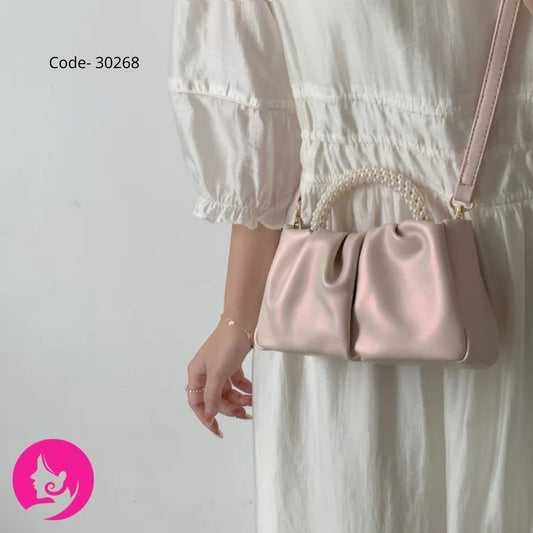 Beaded Cloud PU Handbag for Women – Soft Dumpling Bag