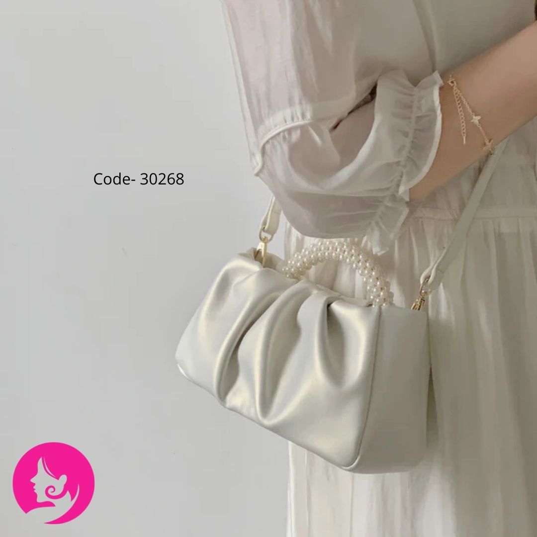 Beaded Cloud PU Handbag for Women – Soft Dumpling Bag