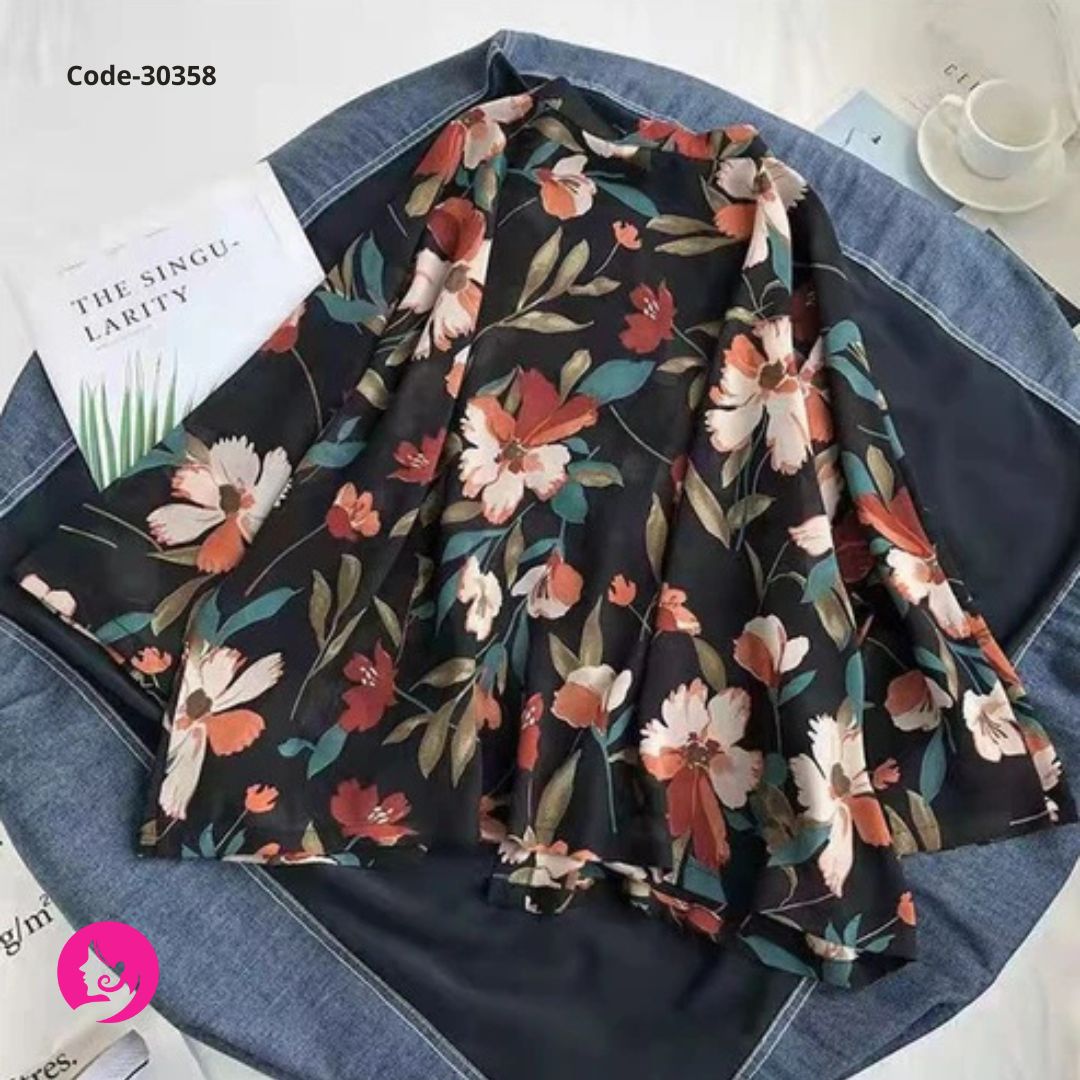 Women’s Floral Print Summer Blouse – Short Sleeve Korean Style Button Shirt