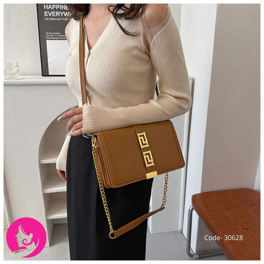 Modern Double-Chain PU Shoulder Bag – Stylish Mid-Size Design