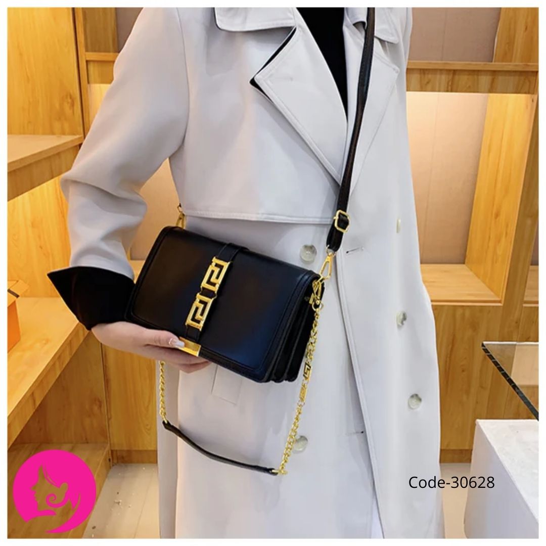 Modern Double-Chain PU Shoulder Bag – Stylish Mid-Size Design