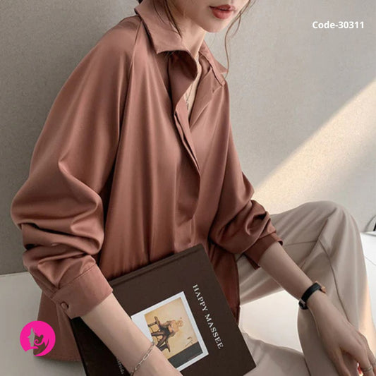 Women’s Loose White Long Sleeve Shirt