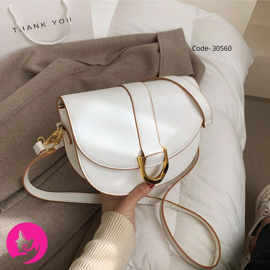 Women’s Minimalist Soft Saddle Bag – White