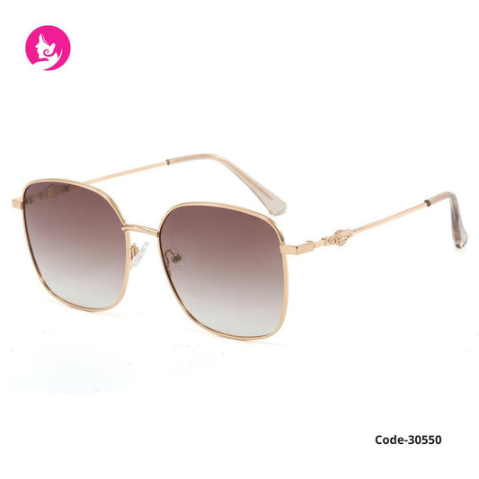 Oversized Square Metal Sunglasses for Women | Gold Frame UV400 Gradient Lens