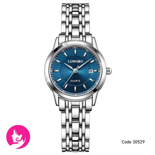 LONGBO Silver-Blue & Rose Gold Waterproof Watch – Chic & Reliable