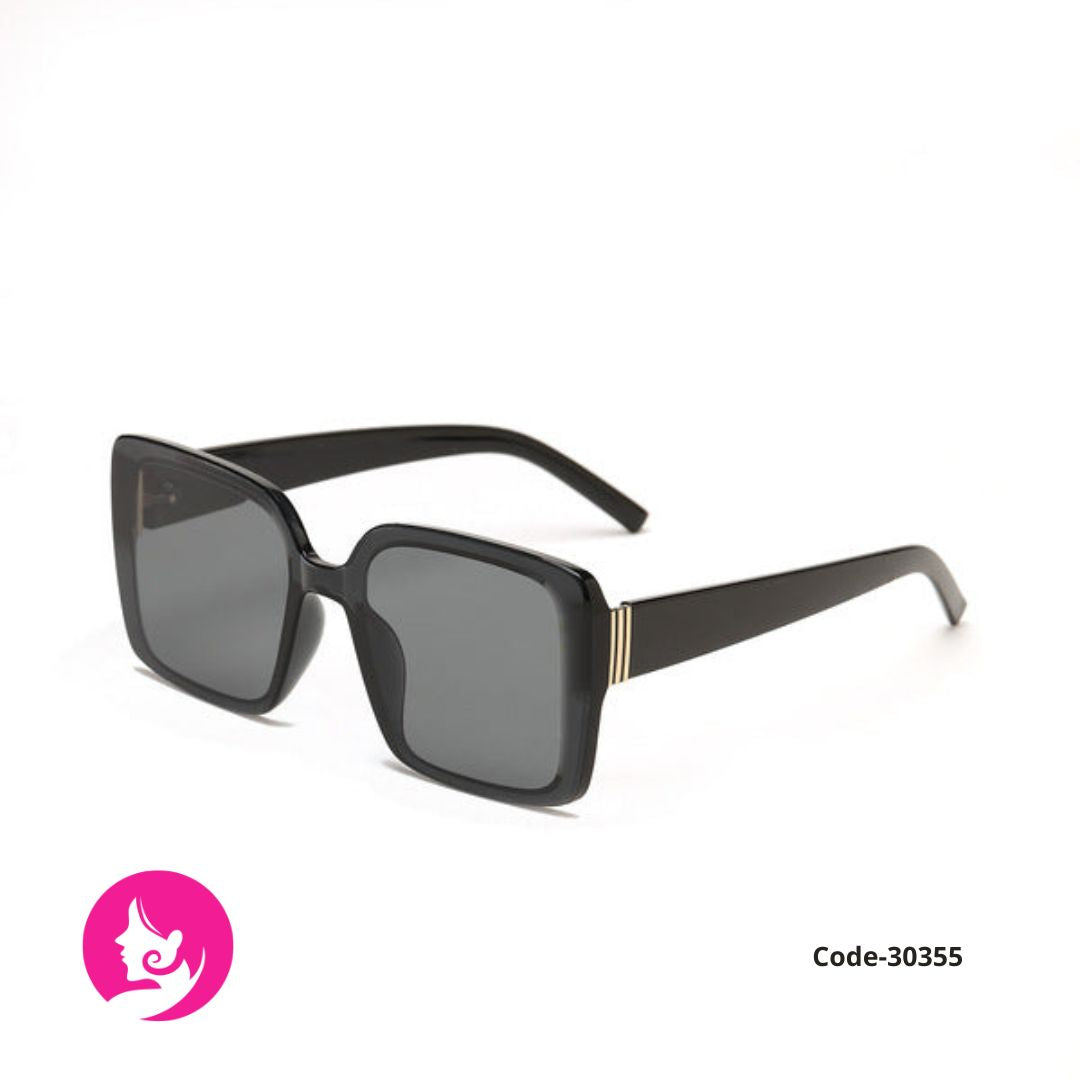 Flowerhorse Bright Black Square Sunglasses – UV400 Full Frame Shades