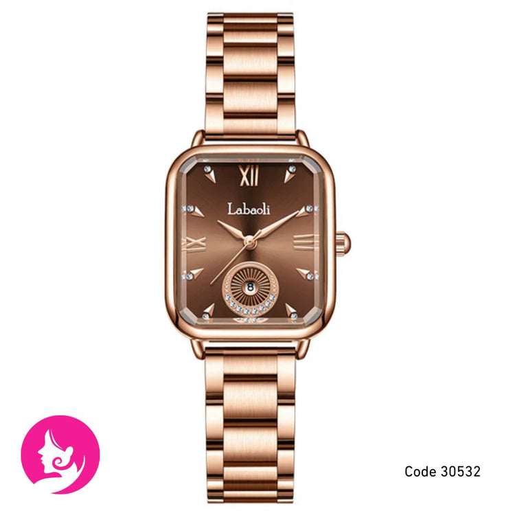 LABAOLI Luxury Women’s Rose Gold Watch – Elegant Stainless Steel White Dial Timepiece