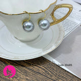 11mm Ash Pearl Stud Earrings – Fresh Korean Cute Style Imitation Pearl Jewelry