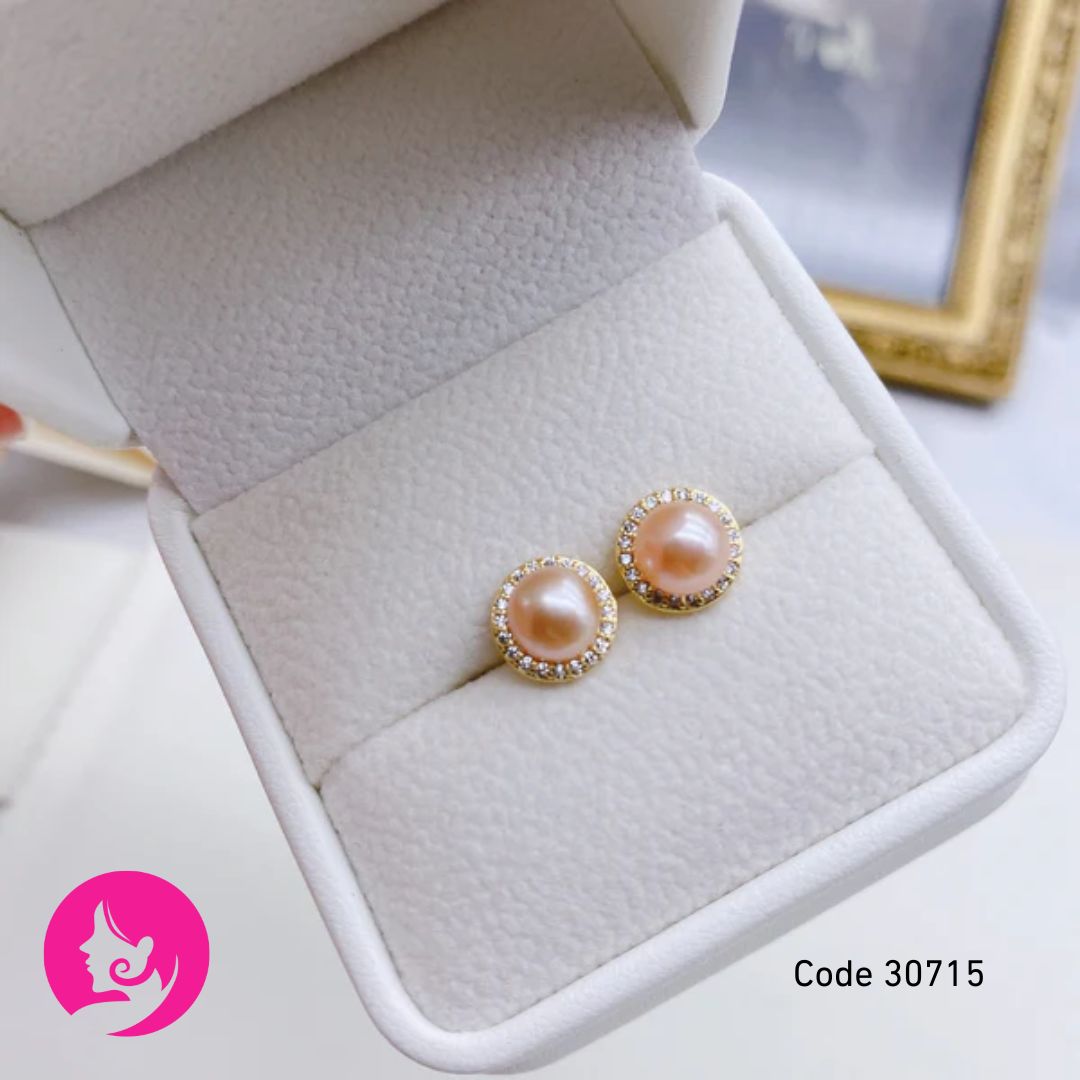 Still Classic Pearl Stud Earrings – 5–6mm Silver White & Pink Pearls