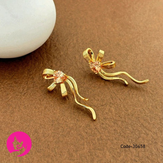 Gold INS-Style Minimalist Earrings – Trendy 2025 Copper Plated Studs for Women