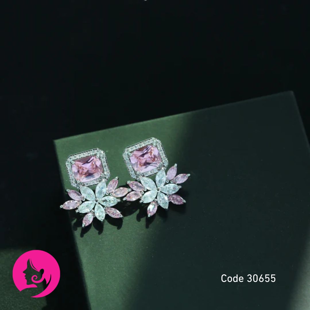 Ortina Light Luxury Geometric Earrings – Colorful Mosaic Copper Fashion Jewelry