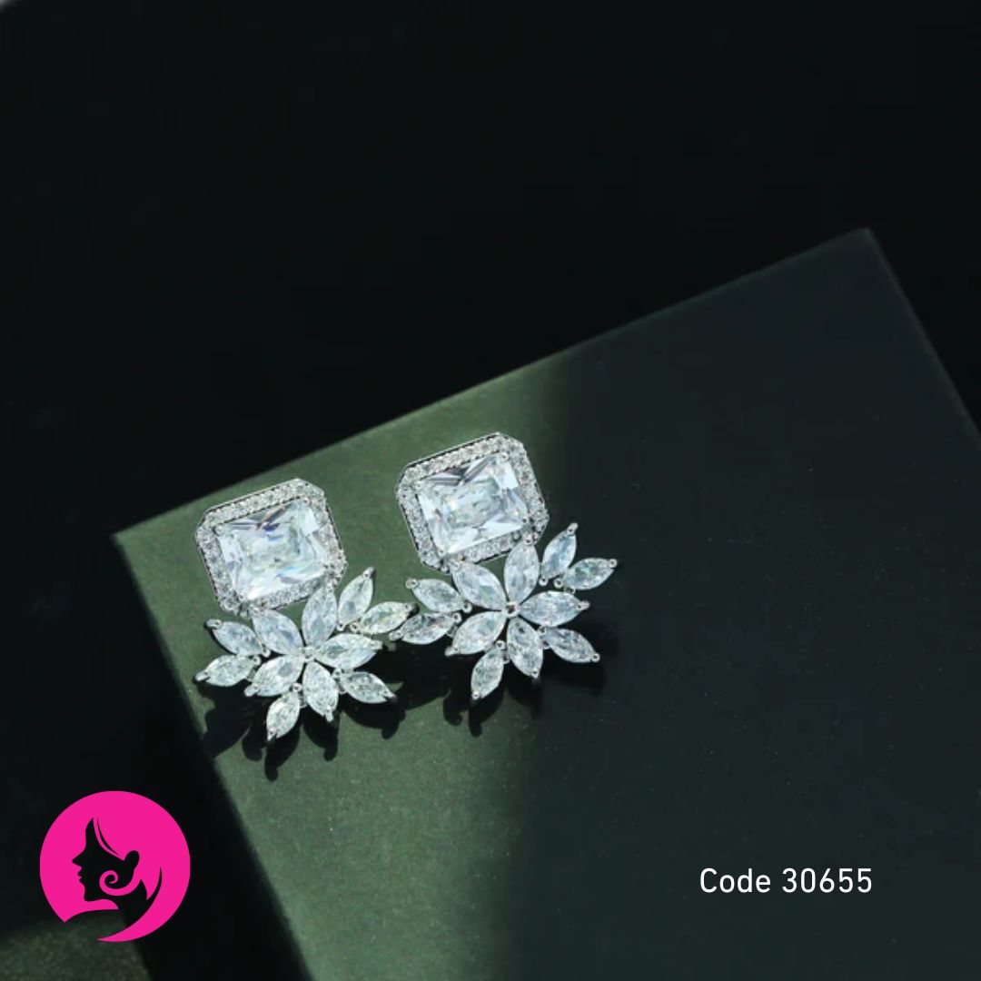 Ortina Light Luxury Geometric Earrings – Colorful Mosaic Copper Fashion Jewelry