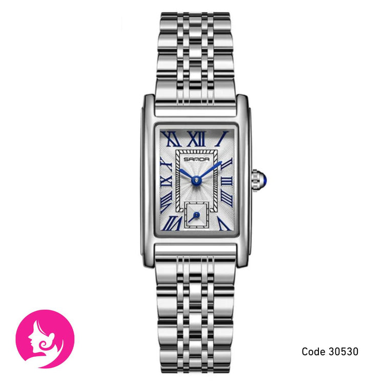 Women’s Stainless Steel Square Quartz Watch – Simple Analog Fashion Timepiece