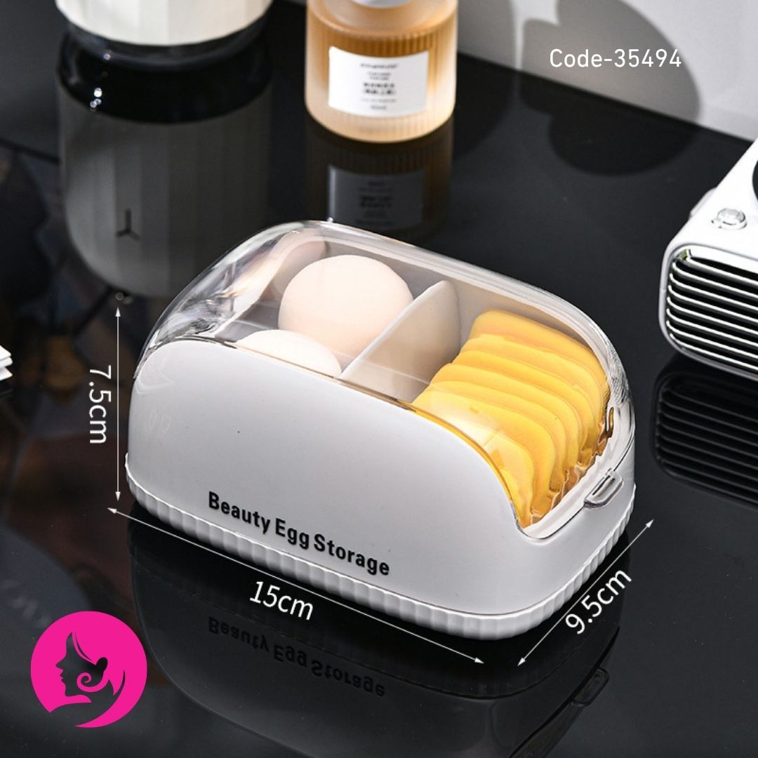 Cute Cat & Rabbit Powder Puff Storage Box | Dustproof Makeup Sponge Case