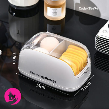 Cute Cat & Rabbit Powder Puff Storage Box | Dustproof Makeup Sponge Case