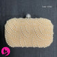 Women Crystal Pearls Clutch Purse Chain Wedding Evening Party Ladies Bag